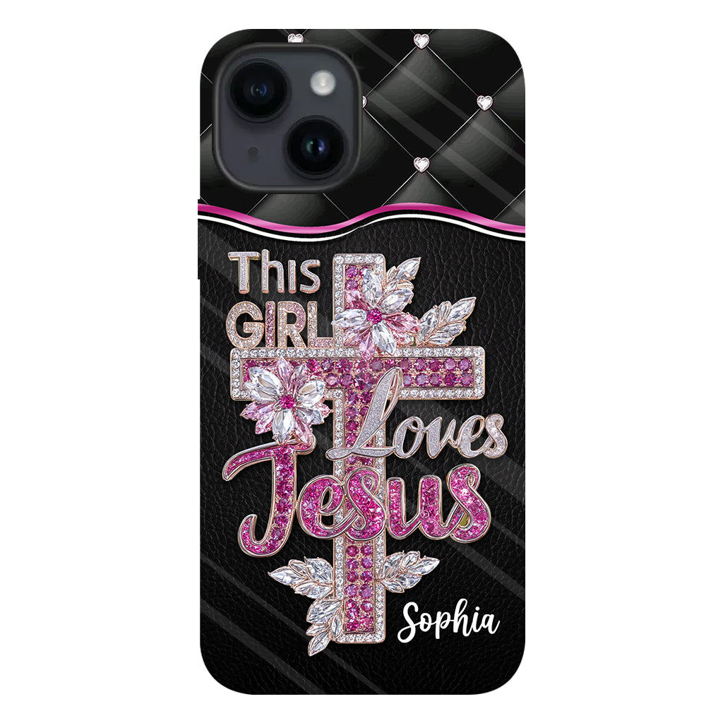 Girl Loves Jesus - Personalized Christian Full Print Phone Case