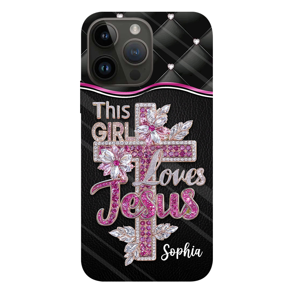Girl Loves Jesus - Personalized Christian Full Print Phone Case