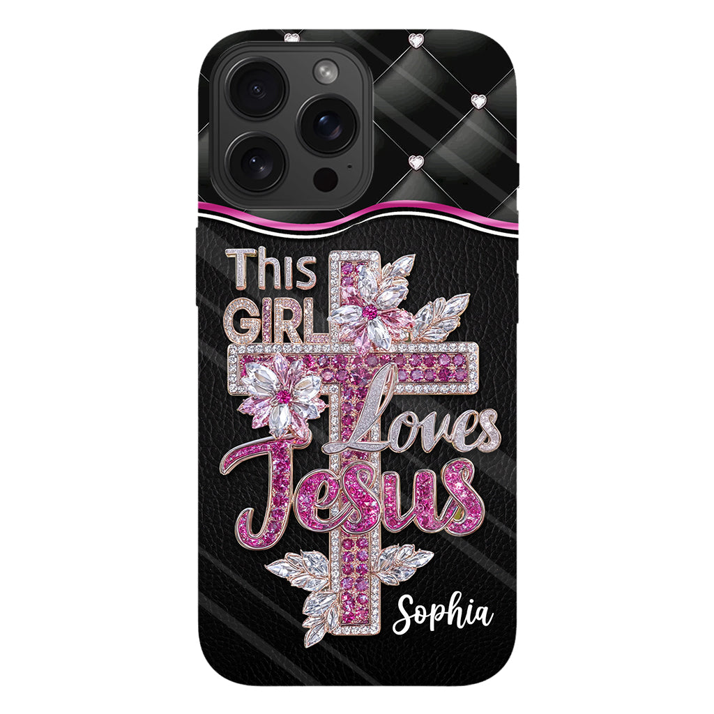Girl Loves Jesus - Personalized Christian Full Print Phone Case