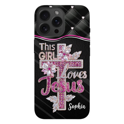 Girl Loves Jesus - Personalized Christian Full Print Phone Case