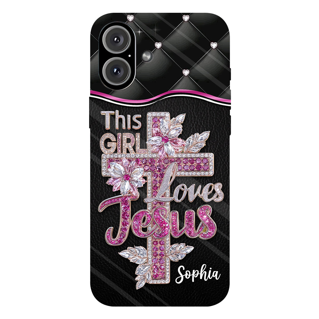 Girl Loves Jesus - Personalized Christian Full Print Phone Case