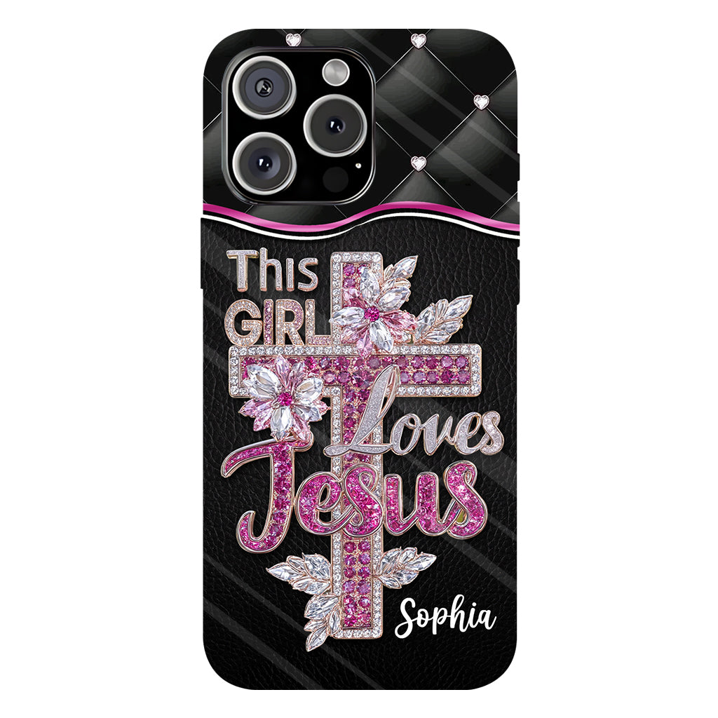 Girl Loves Jesus - Personalized Christian Full Print Phone Case
