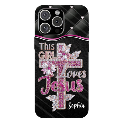 Girl Loves Jesus - Personalized Christian Full Print Phone Case