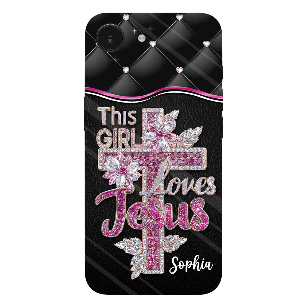 Girl Loves Jesus - Personalized Christian Full Print Phone Case
